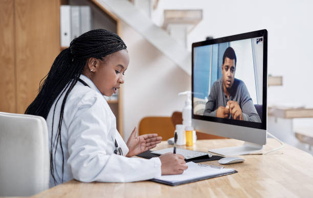 Telemedicine consultation – patient connecting with doctor remotely